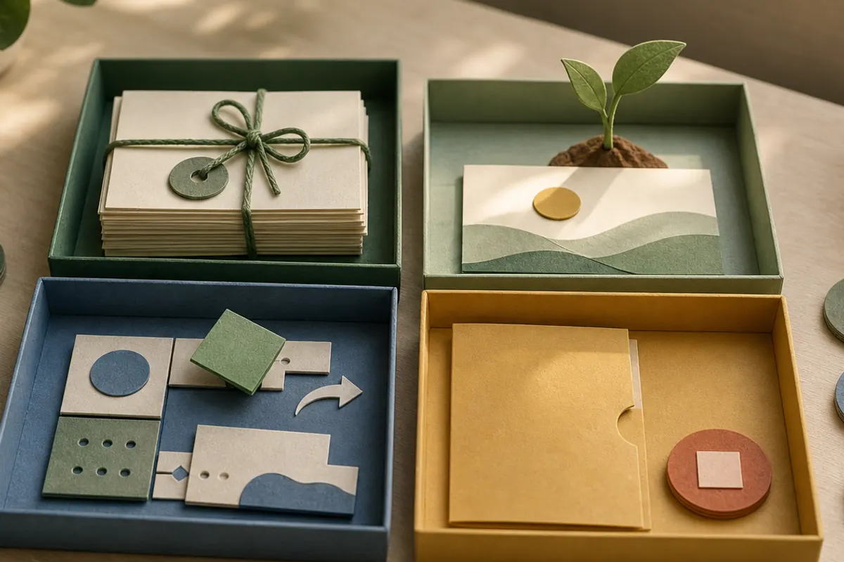 Four paper trays representing archive, carry forward, adapt and stop decisions