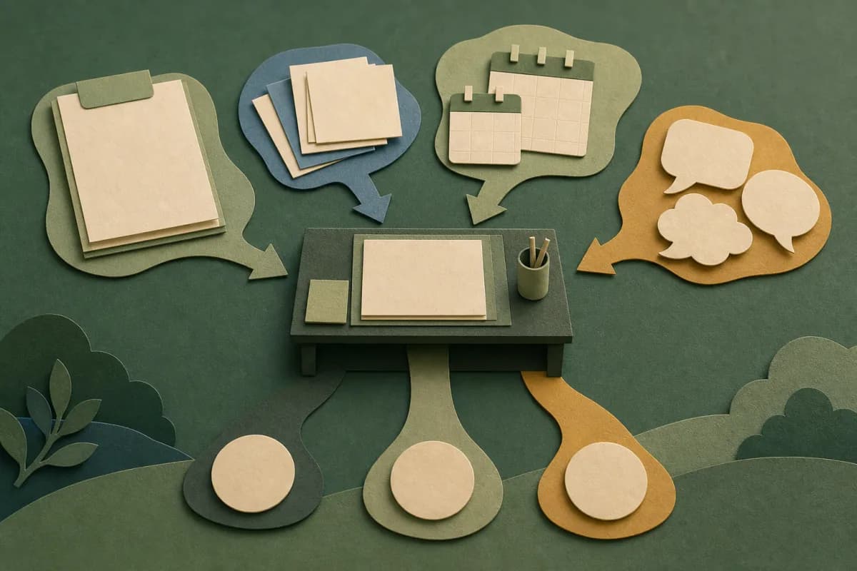 Provision, session, attendance and pupil-voice objects converging on a review desk