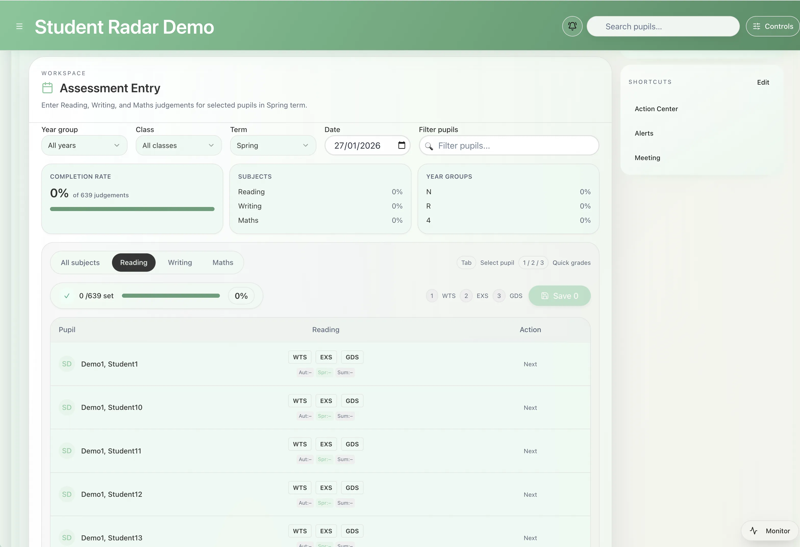 Live progress panels