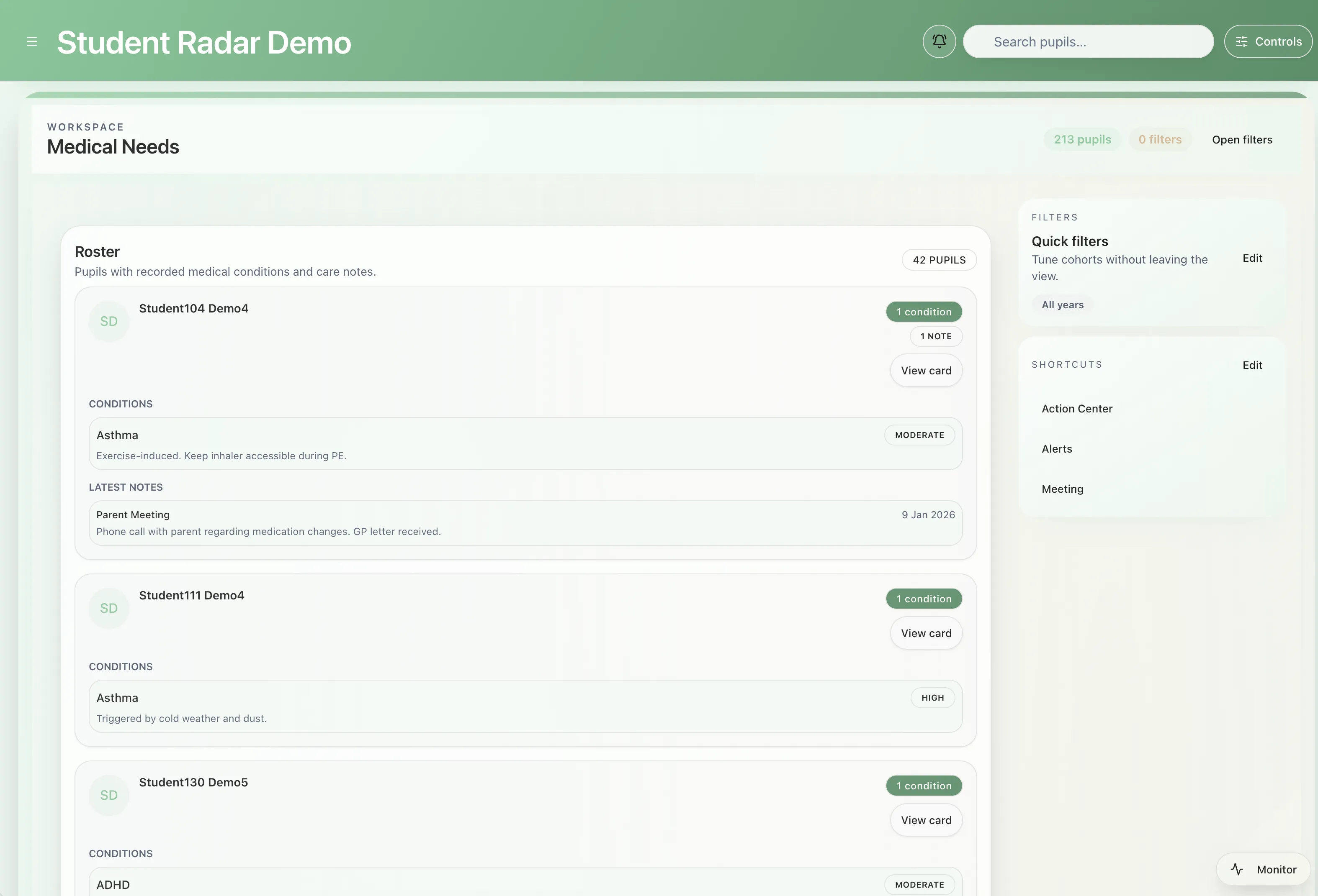 Scannable pupil roster