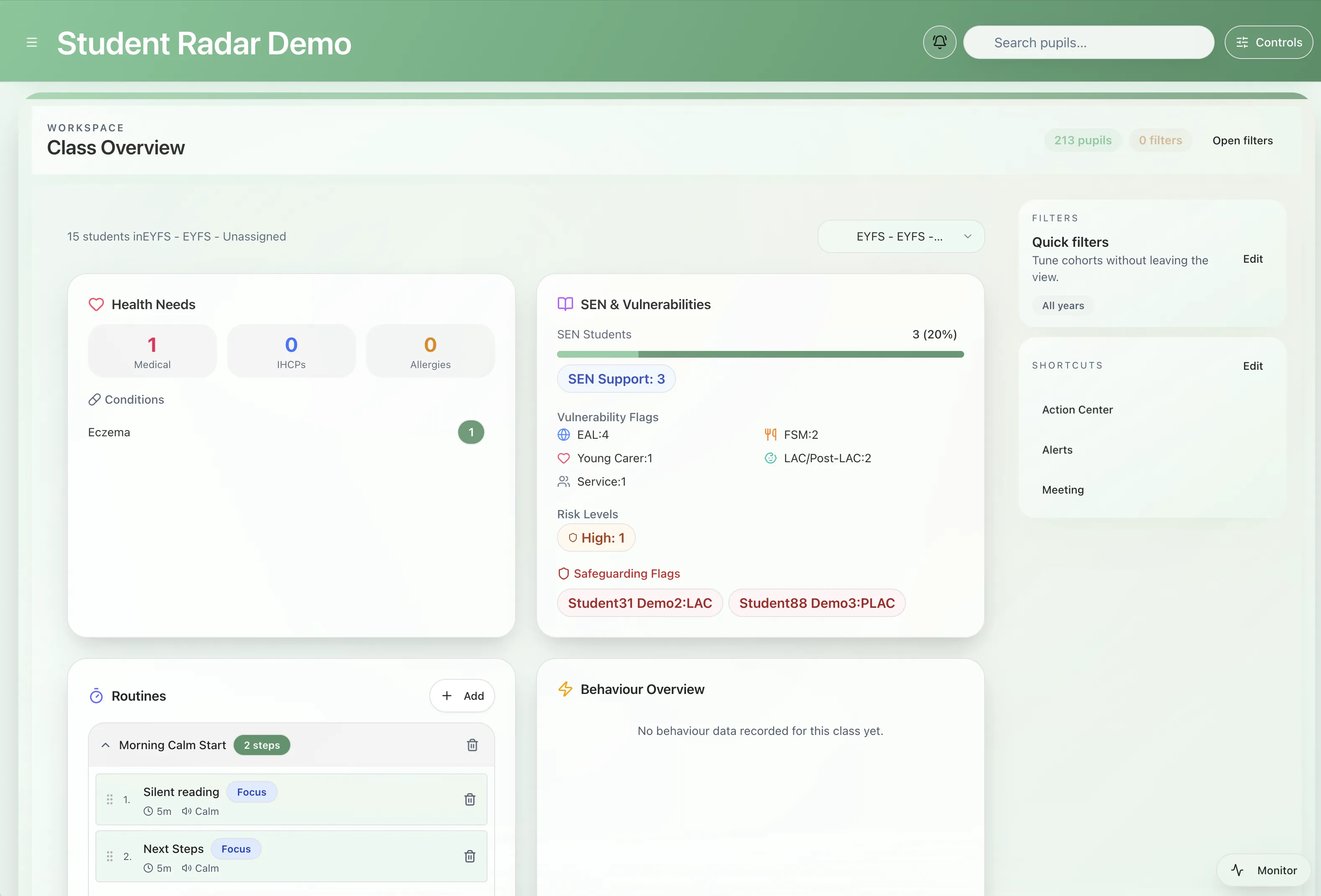 SEN & Vulnerabilities card