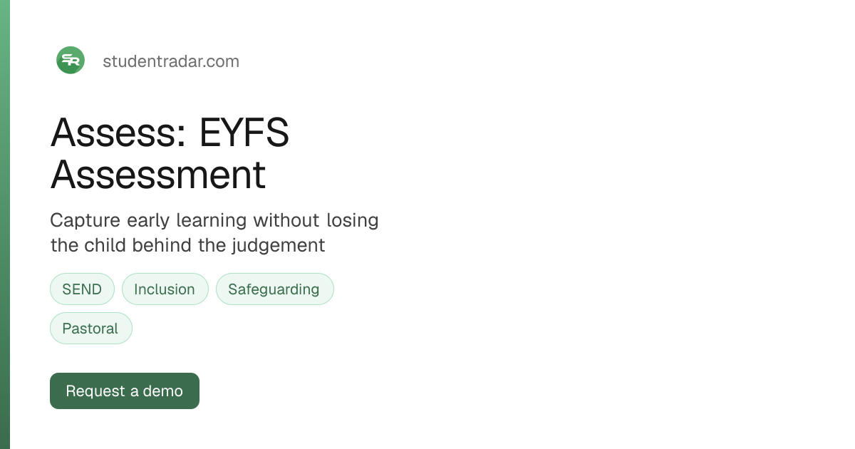 EYFS Assessment - Clear EYFS assessment, from start to GLD | Student Radar