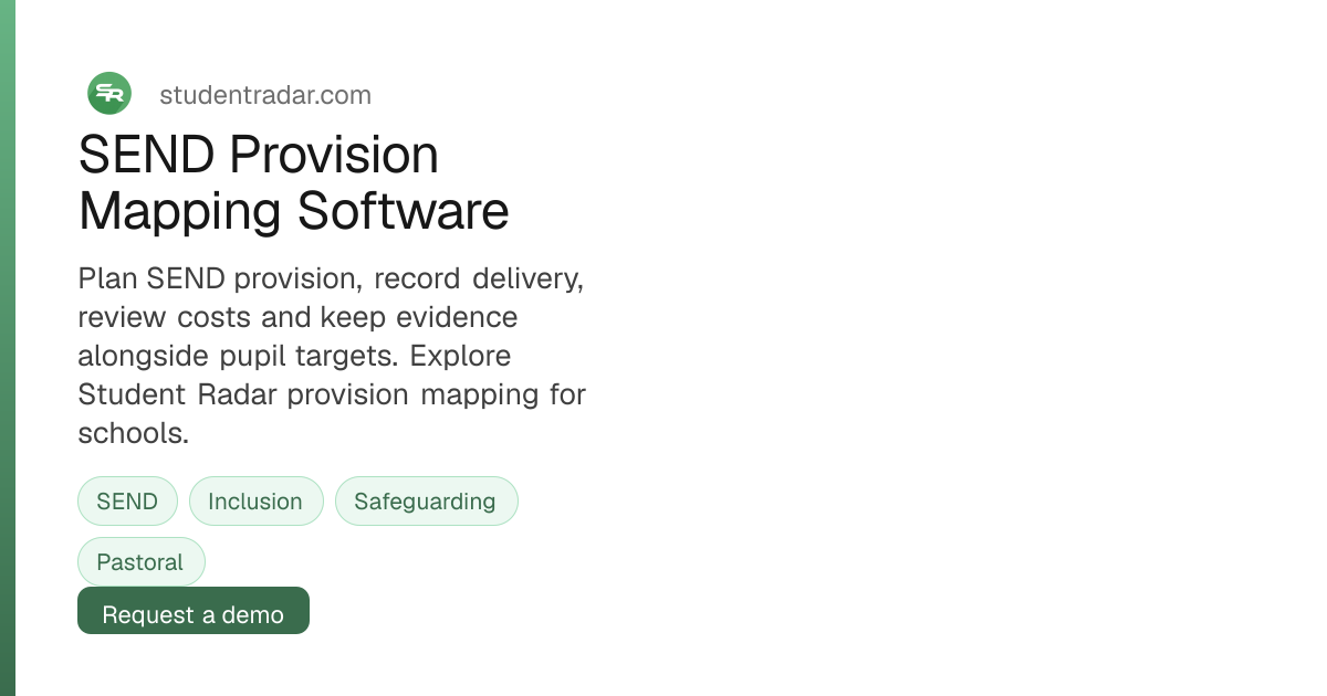SEND Provision Mapping Software | Student Radar